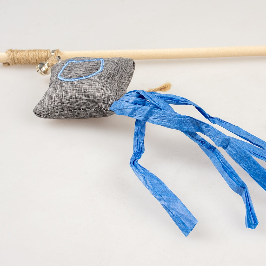 Duvo+ Eco Navy Catnip Rod Toy with Kite – 40cm Multicolour