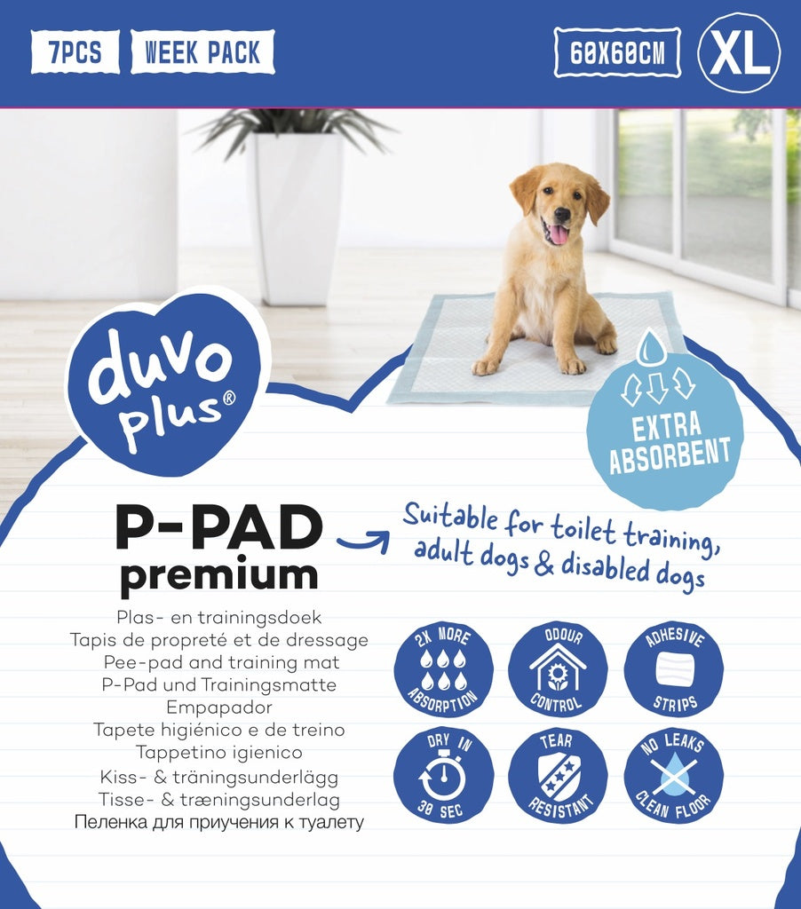 Duvo+ Pet Pads Premium XL – 60x60cm, 7pcs, Week Pack