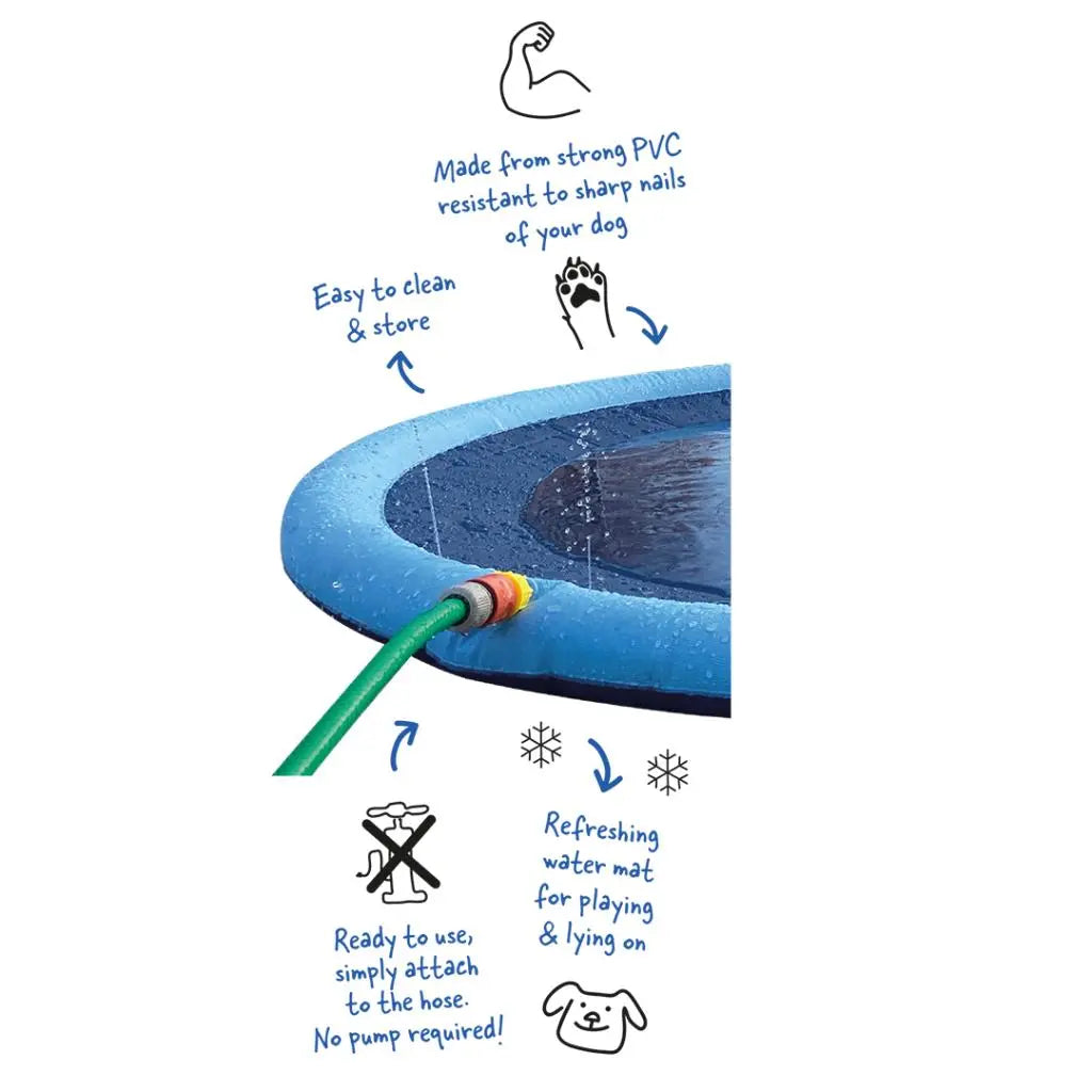Duvo+ Splash Play Mat for Dogs – 150x1.5cm, Blue