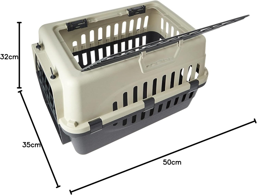 Pet Mode Plastic Pet Carrier – Top & Front Door 50x32x34.5cm Crate