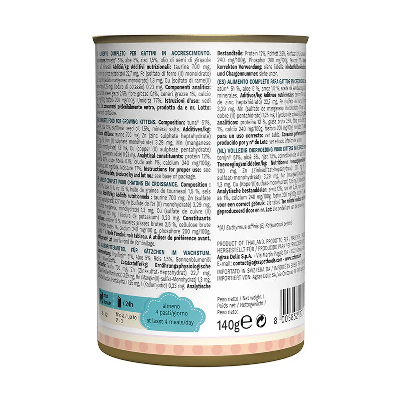Schesir Kitten Wet Food Can Tuna with Aloe 140G