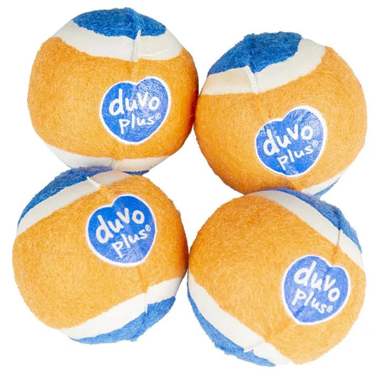 Duvo+ Tennis Balls for Dogs & Cats S – 4pcs Ø4.2cm Orange/Blue