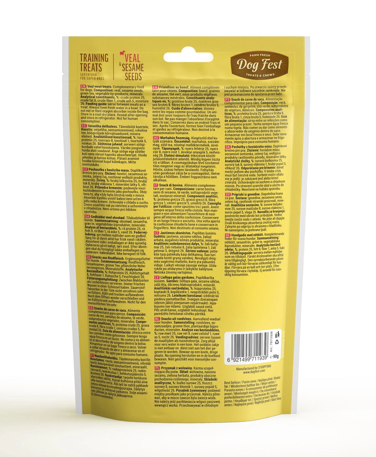 Dog Fest Training Treats Veal & Sesame Seeds – 90g