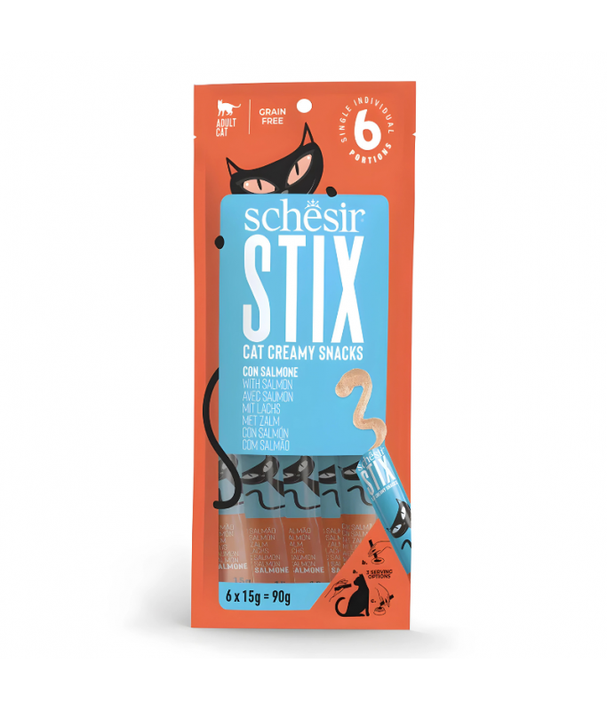 Schesir Cat Creamy Treat Stix Salmon 6x15G