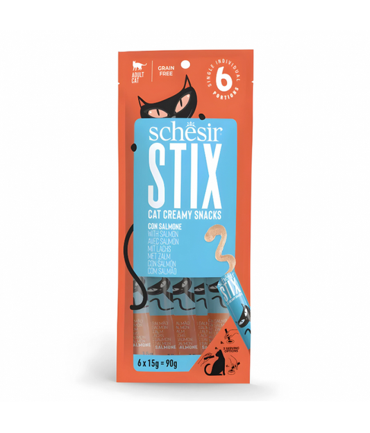 Schesir Cat Creamy Treat Stix Salmon 6x15G