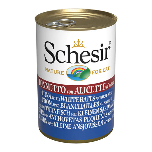 Schesir Cat Can Tuna with Whitebait Wet food 140G