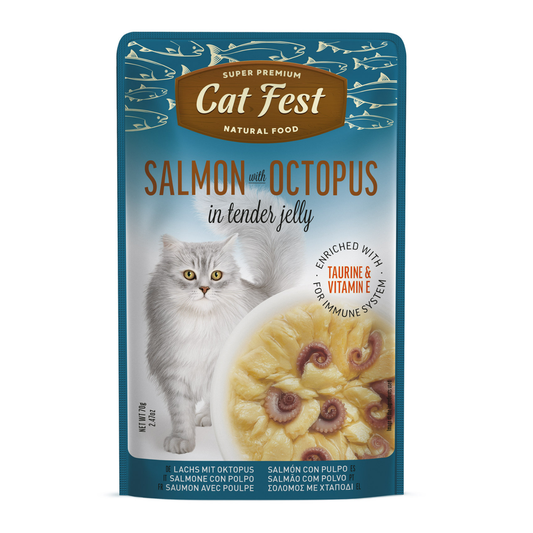 Cat Fest Salmon & Octopus in Jelly – 70g Protein-Rich Cat Food
