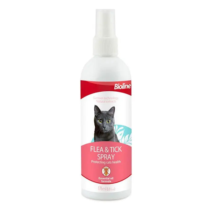 Bioline Flea & Tick Spray for Cats 175ml  Fast-Acting Flea Treatment