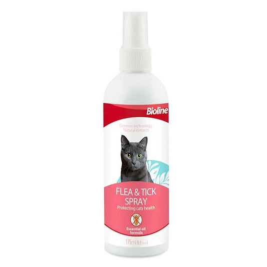 Bioline Flea & Tick Spray for Cats 175ml  Fast-Acting Flea Treatment