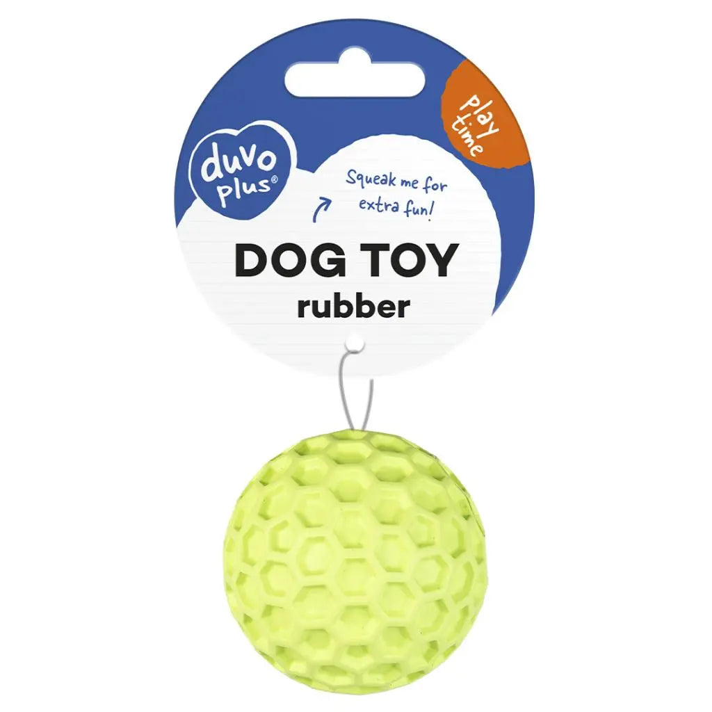 Duvo+ Rubber Hexagon Dispenser Ball Dog Toy – 7.5cm, Green