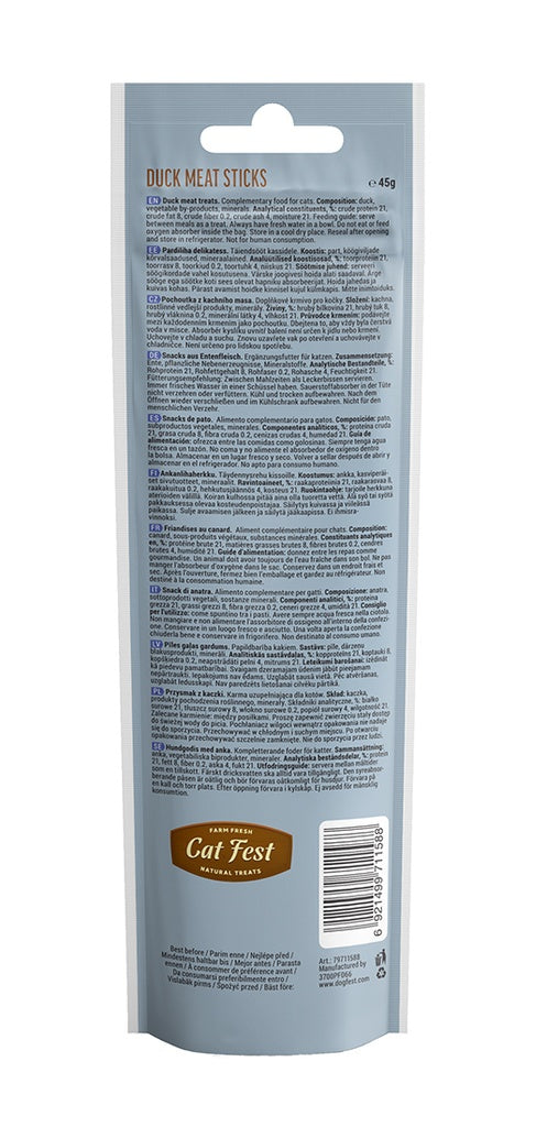 Cat Fest Duck Meat Sticks for Cats – 45g High-Protein Snack