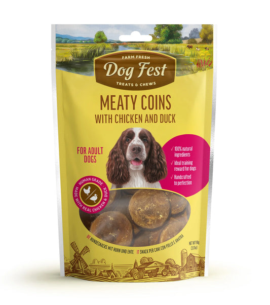 Dog Fest Meaty Coins with Chicken and Duck Rings – 90g
