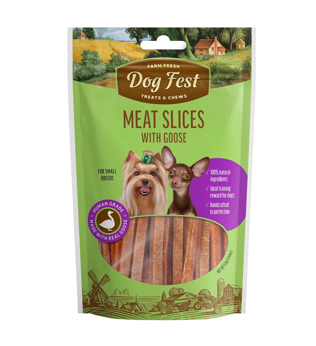 Dog Fest Slices with Goose for Small Breeds – 55g