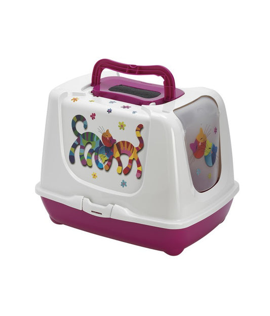 Moderna Trendy Cat Litter Box L – Pink Covered Cat Toilet
