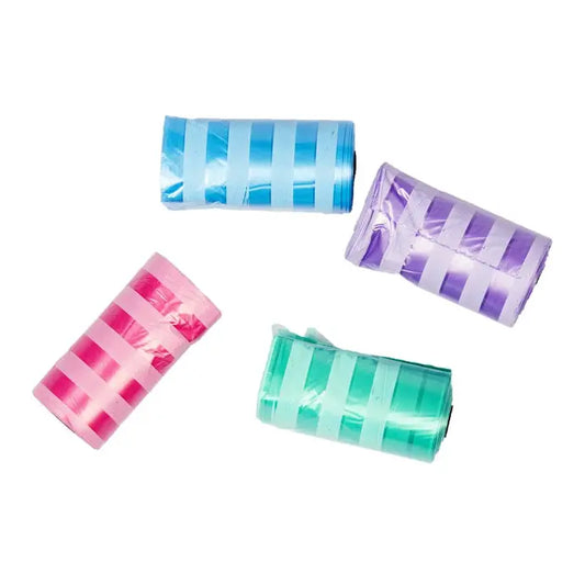 Duvo+ Poo Bags Classic Colour Stripes – Multicolor, 4 x 20 Pcs Waste Bags