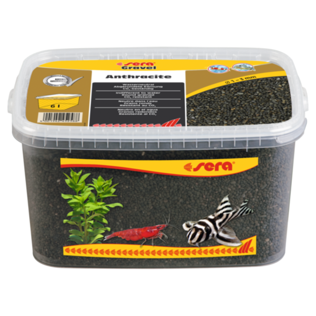 Sera Aquarium Gravel Anthracite 6L – Natural Black Substrate