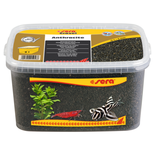 Sera Aquarium Gravel Anthracite 6L – Natural Black Substrate