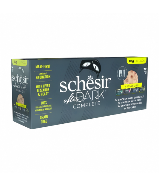 Schesir After Dark Cat Pate Variety Pack Wet Food 12X80G
