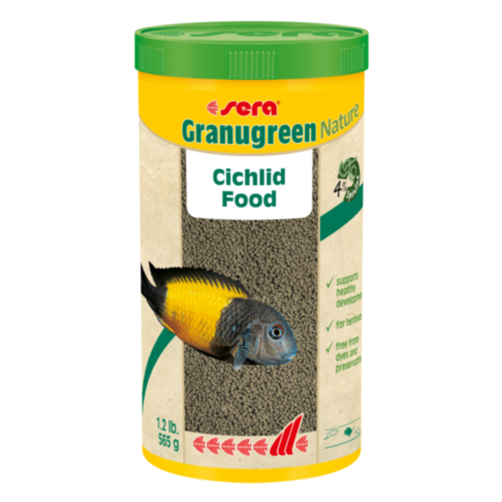 Sera Granugreen Nature 1000ML – Spirulina Granules for Cichlids