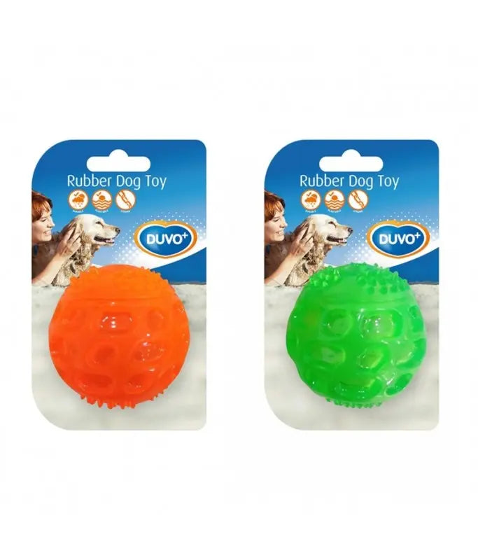 Duvo+ TPR Squeaky Ball – Orange/Green [Length - 9.5cm]