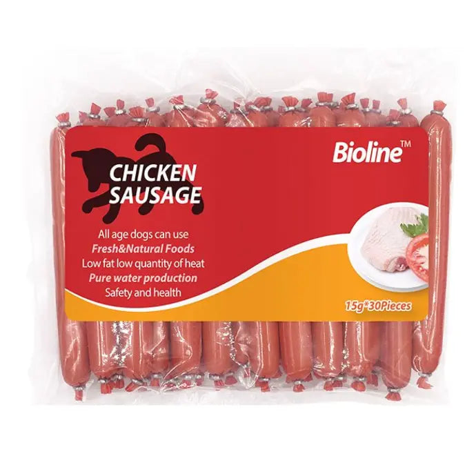 Bioline Chicken Sausage 15g x 30 High Protein Cat Treats