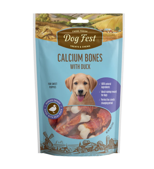 Dog Fest Calcium Bones with Duck for Puppies - 90g (3.17 oz)