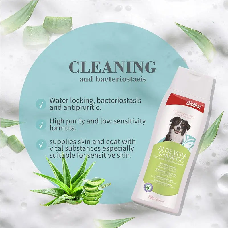 Bioline Aloe Vera Dog Shampoo 250ml Gentle Formula