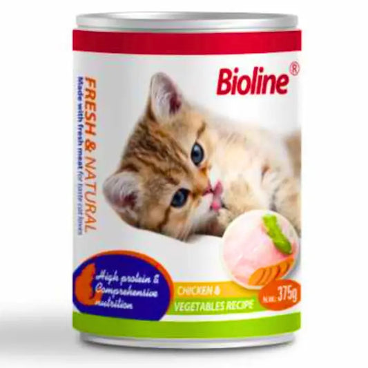 Bioline Canned Cat Food Chicken & Veg 375g