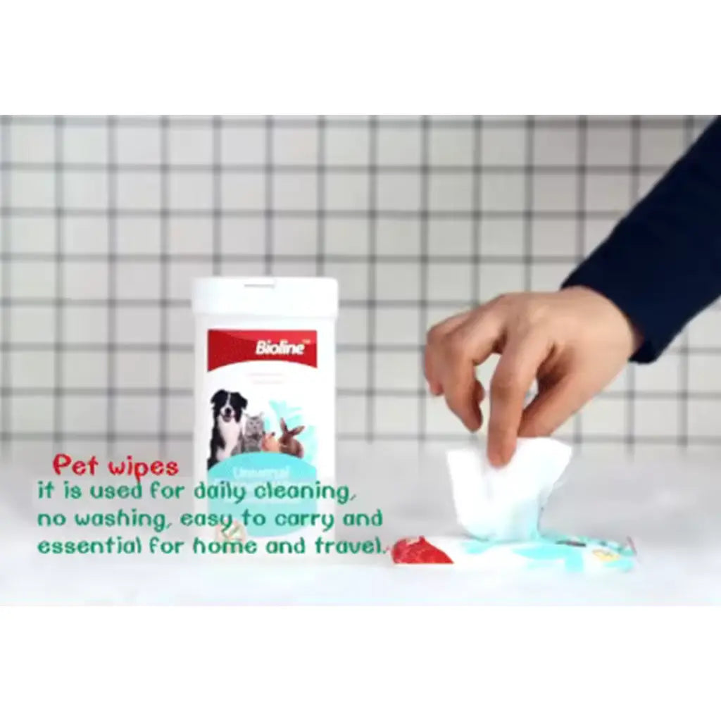 Bioline Universal Pet Wipes  30pcs Gentle Cleaning for Dogs & Cats