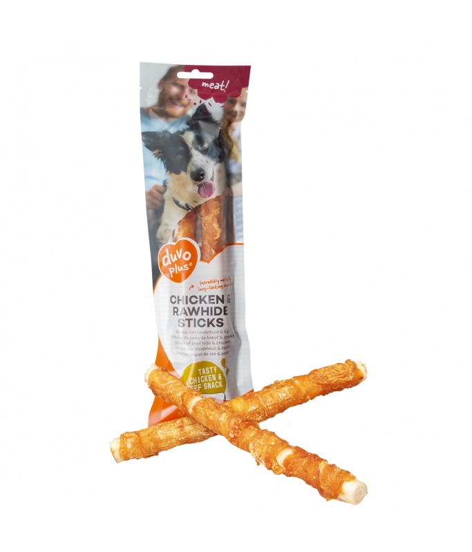 Duvo+ Meat! Chicken & Rawhide Sticks Large – 25cm (2pcs)