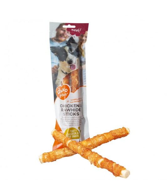 Duvo+ Meat! Chicken & Rawhide Sticks Large – 25cm (2pcs)