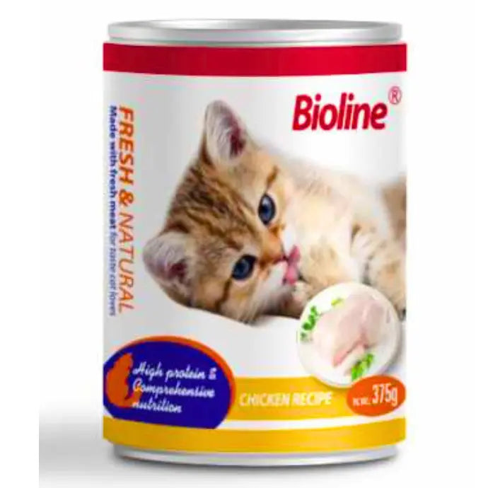 Bioline Canned Cat Food Chicken Flavor 375g