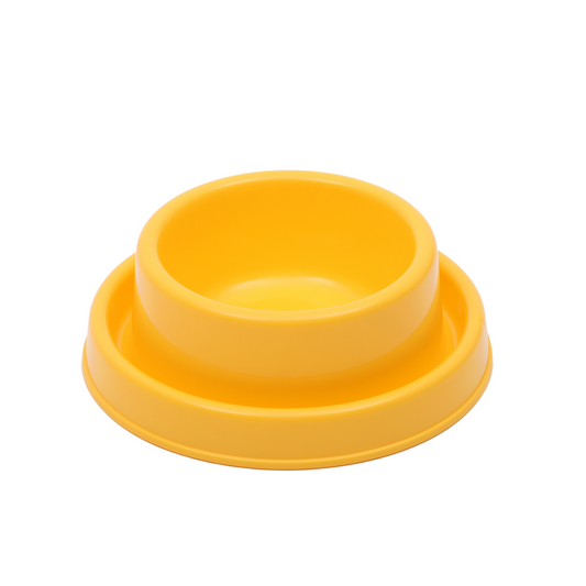 Pet Mode Plastic Dog Bowl ‚650ml Yellow Easy-Clean Dish
