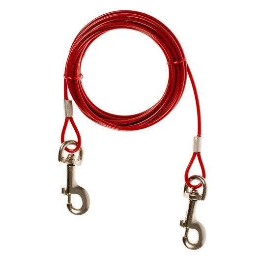 Duvo+ Dog Tie Out Cable Lightweight – Red – 4.5 m