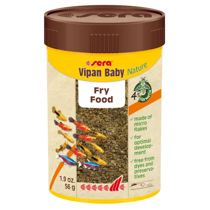 Sera Vipan Baby Nature – 100ml/56g Fine Flakes for Young Tropical Fish