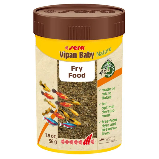 Sera Vipan Baby Nature – 100ml/56g Fine Flakes for Young Tropical Fish