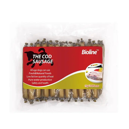 Bioline Cod Sausage 15g x 30  Soft Chew Treats for Cats