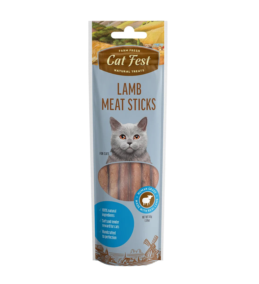Cat Fest Lamb Meat Sticks for Cats – 45g Natural Meaty Treats