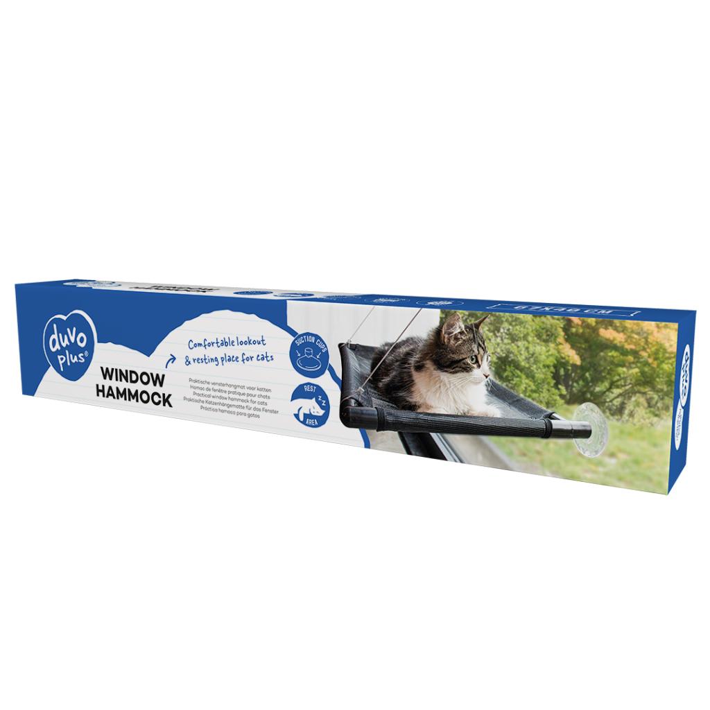 Duvo+ Cat Window Hammock – 66x40cm Black