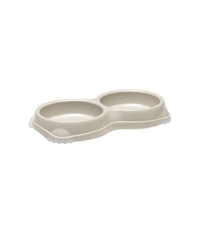 Moderna Double Smarty Cat Bowl – Grey – Size XS – Twin Feeding Bowl for Cats