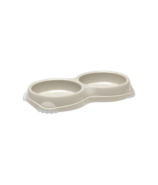 Moderna Double Smarty Cat Bowl – Grey – Size XS – Twin Feeding Bowl for Cats