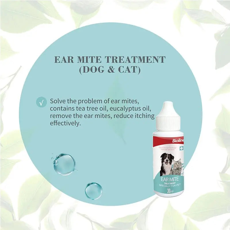 Bioline Ear Mite Treatment 30ml Effective Mite Relief for Pets