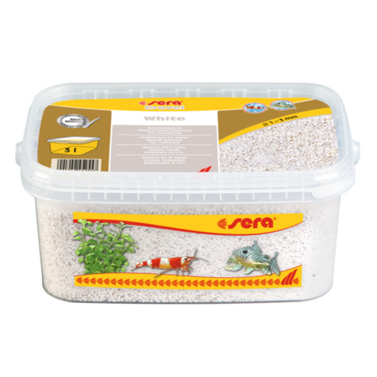 Sera Aquarium Gravel White 3L – Bright Tank Base Substrate