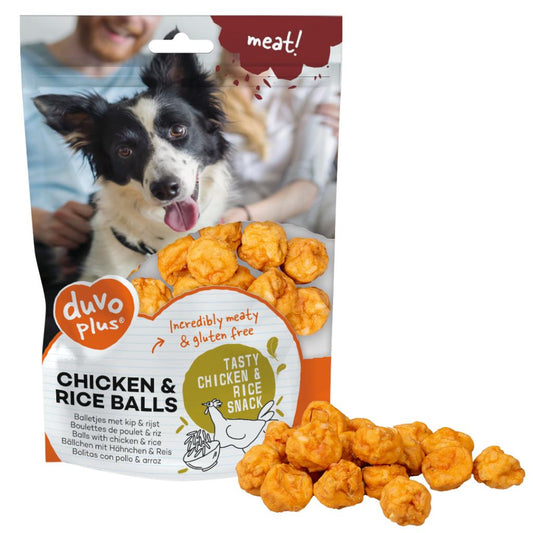Duvo+ Meat! Chicken & Rice Balls Dog Snacks – 180g