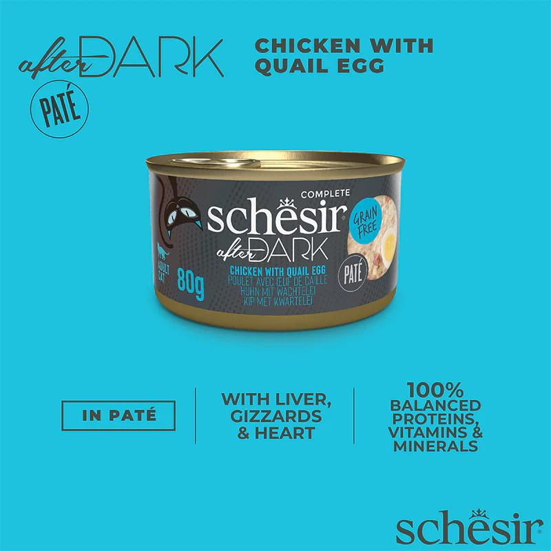 Schesir After Dark Cat Pate Chicken & Quail Egg Premium Treat 80G