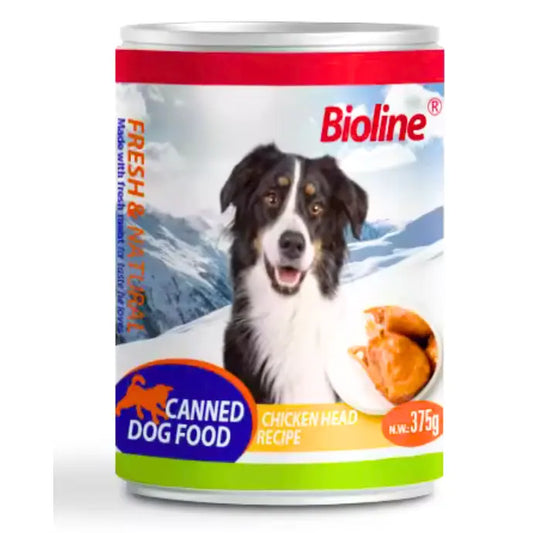 Bioline Canned Dog Food Chicken Head 375g Can