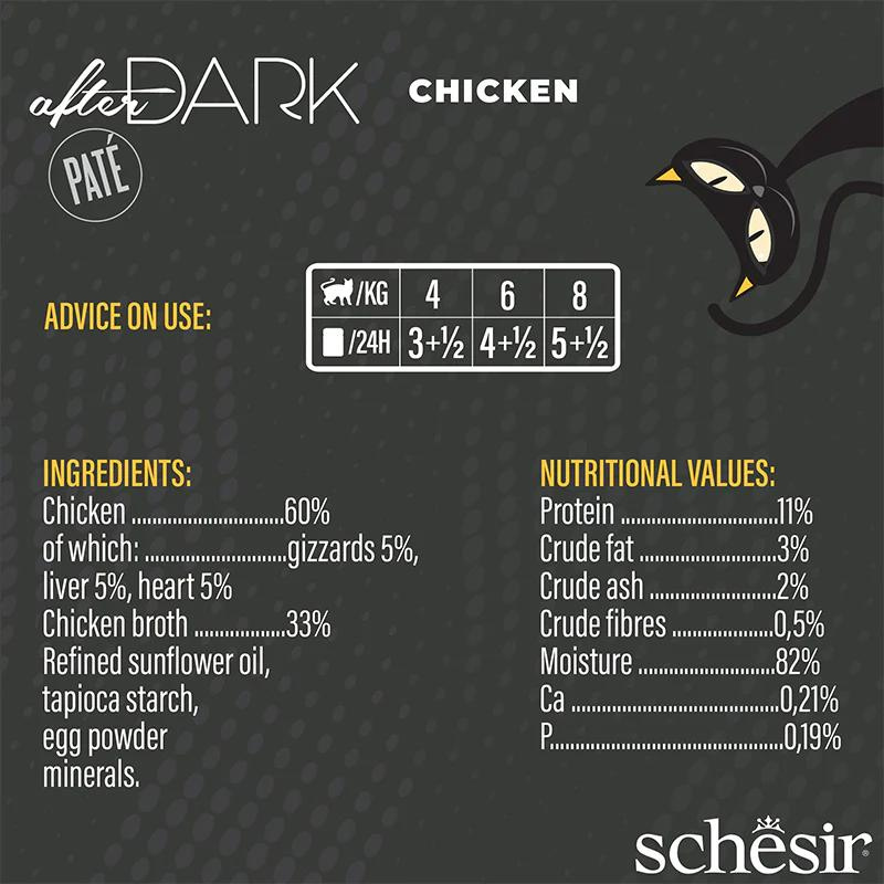 Schesir After Dark Cat Patè Chicken Wet Food 80G