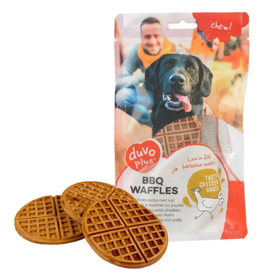 Duvo+ BBQ Waffles Dog Treats – 8pcs, 7.6cm, 270g Crunchy Snack