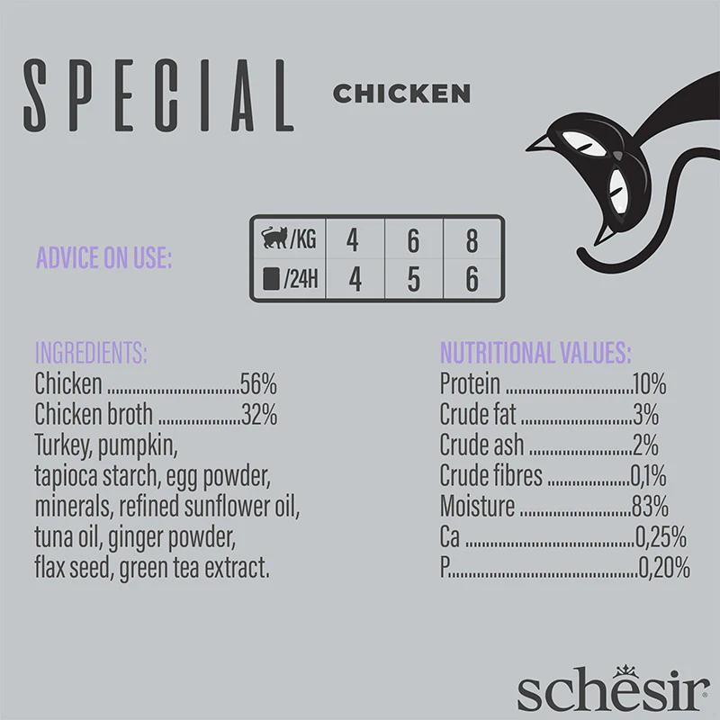 Schesir Cat Mousse Light Formula Chicken 70G