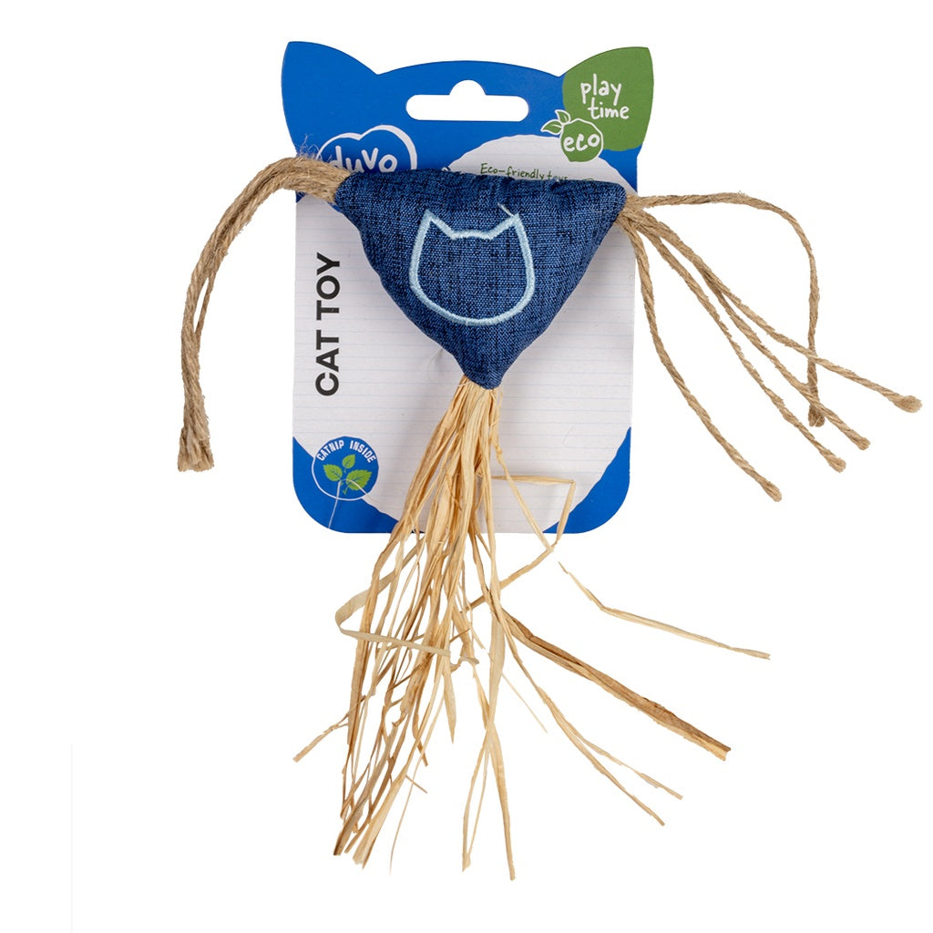 Duvo+ Eco Navy Catnip Toy Triangle – 20cm Multicolour